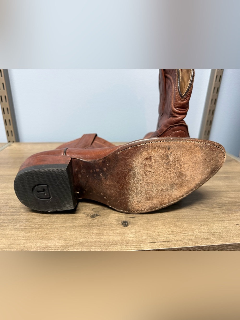 Tecovas Brown Leather Cowboy Boots - Classic Western Pull-On Women’s size 9 E - Picture 7 of 11